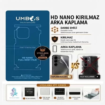Xiaomi REDMİ NOTE 11E Uyumlu Full Arka Kapmala Ultra İnce Esnek Ekstra Koruma HD - UMBOS