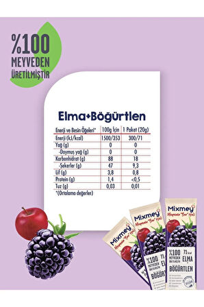 Mixmey Ekşi Sever Meyve Bar 24 Adet | Vegan,Glutensiz, Sağlıklı Vegan Atıştırmalık - 20gr X 24 Adet