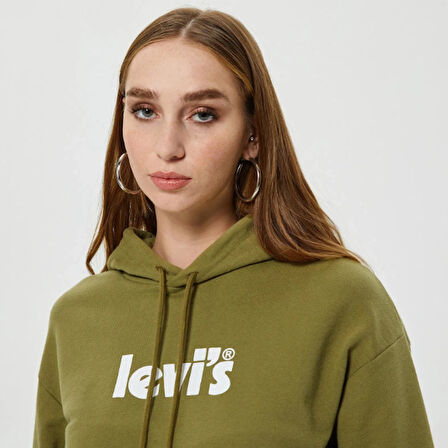 Levi's Graphic Standard Seasonal Kadın Yeşil Hoodie Sweatshirt