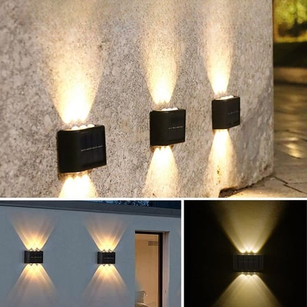 6 Ledli Solar Güneş Enerjili Aplik Led, Dekoratif Duvar Monteli Gün Işığı Led (5671) gotlthmngoxx