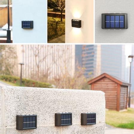 6 Ledli Solar Güneş Enerjili Aplik Led, Dekoratif Duvar Monteli Gün Işığı Led (5671) gotlthmngoxx