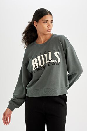 DeFactoFit NBA Chicago Bulls Bisiklet Yaka Sweatshirt C8247AX24AUGN498