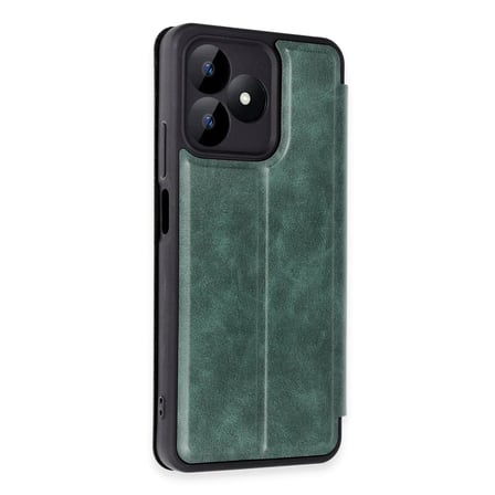 Realme Note 50 4G Kılıf Flip Cover - Koyu Yeşil