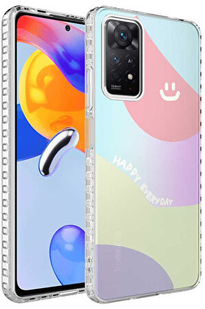 Redmi Note 11S Global Kılıf Airbag Kenarlı Renkli Desenli Elegans