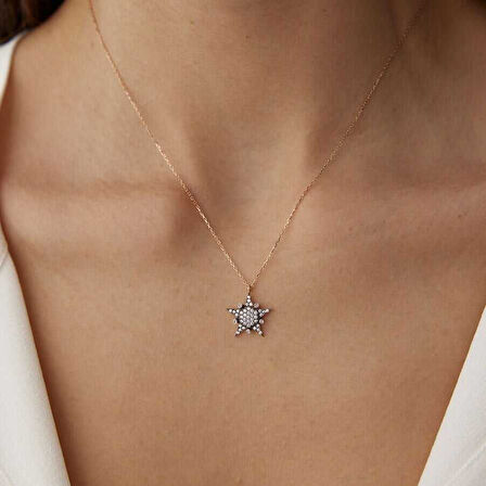 Taşlı Küçük Yıldız Kolye