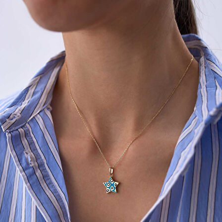 Fortuna Turkuaz Yıldız Kolye