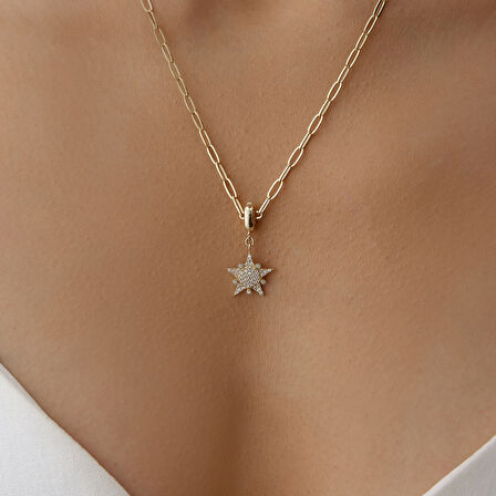 White Big Star Kolye