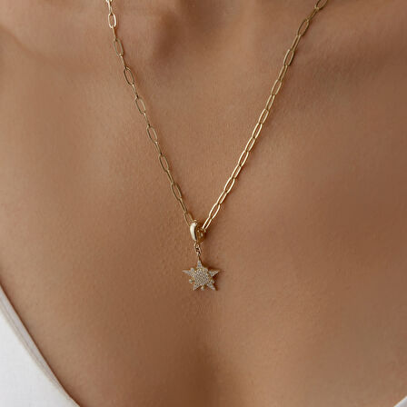 White Big Star Kolye