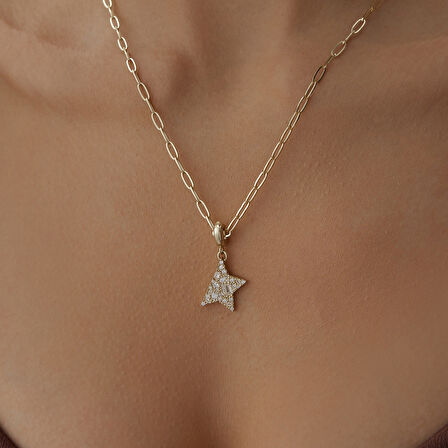 White Half Star Kolye