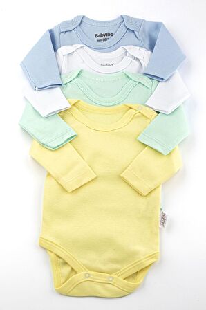 Alt Çıtçıtlı Unisex Bebek Body Zıbın Uzun Kollu (1-3-6-9 Ay)