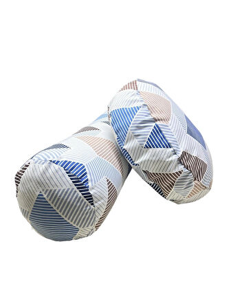 Bolster Minderi & Meditasyon Minderi Ikili Set Geometrik Desenli