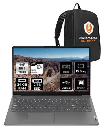 LENOVO V15 i7-1165G7 24GB 2TB SSD 15.6" FHD FDOS Taşınabilir Bilgisayar 82KB00CDTX & PER4 ÇANTA