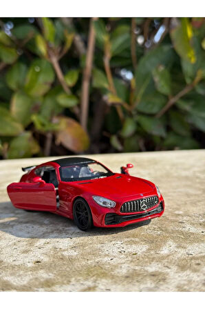 Mercedes Amg Gtr Koleksiyon Metal Araba 12cm Lüks Araba Kırmızı Oyuncak Araba Metal Model Araba