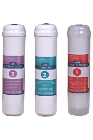 Su Arıtma Cihazı Inline 12” 3’lü Filtre Seti