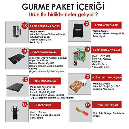 Guruss Cg-075 Bbq Mangal Gurme Paketi-orcam Pürmüzlü Set