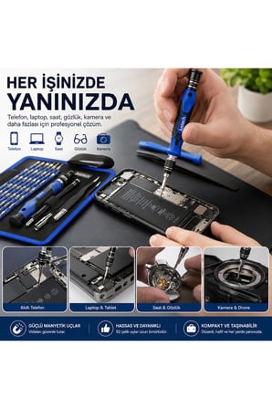 78 Parça 1 Arada Mini Taşınabilir Hassas Tornavida Seti – 54 Manyetik Uçlu Profesyonel Onarım Kiti