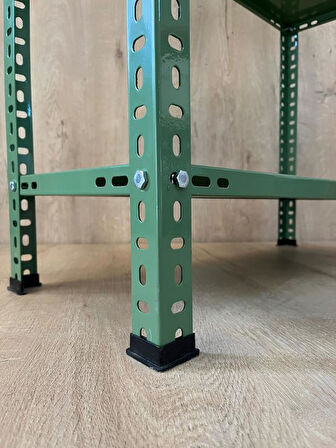 4 Katlı 31x75x150 cm Dekoratif Yeşil Çelik Raf