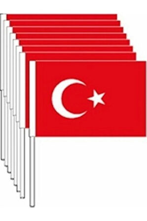 Türk Bayrağı Kağıt Çıtalı 100 Adet Küçük Boy