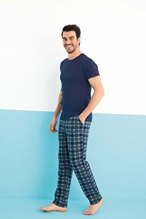 AYDOĞAN Şık Lacivert Modal Erkek Pijama Takımı
