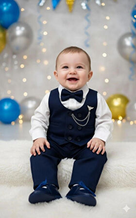 ERKEK BEBEK ÇOCUK AKSESUARLI TAKIM ELBİSE SET 