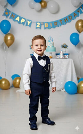 ERKEK BEBEK ÇOCUK AKSESUARLI TAKIM ELBİSE SET 