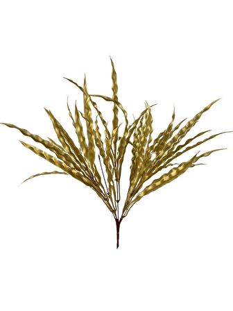 Yapay Çiçek Altın Gold Kalın Kıvrımlı Saz Garnitür Aradal Dekoratif Yapay Bitki 45cm