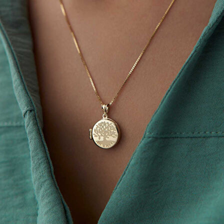 Hayat Ağacı Kapaklı Kolye