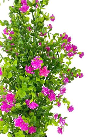 Yapay Çiçek Siyah Saksıda Lila Mineli Şimşir Ağacı 55cm