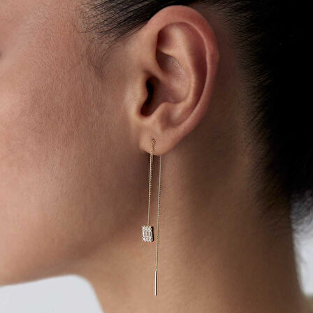 Zincir Sallantılı Baget Küpe