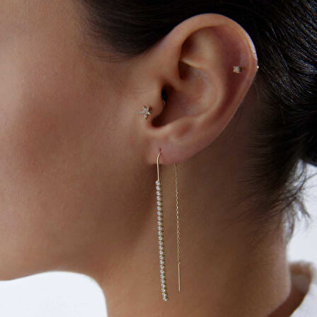 Su Yolu Zincir Sallantılı Küpe