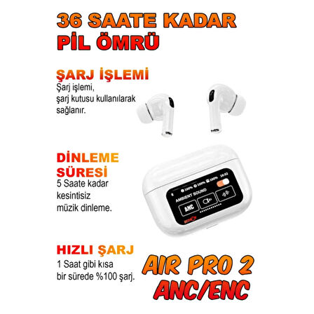 Ozmik Pro 2 Anc Dokunmatik Ekranlı Bluetooth Kulaklık Ios Android Tüm Telefonlara Uyumlu