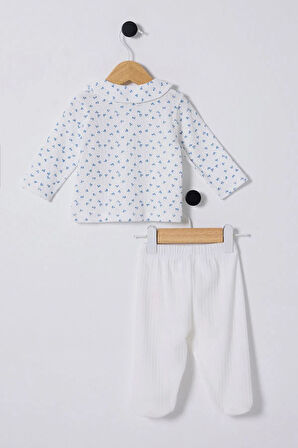 U.S Polo Bebek 2'Li Takım USB2433 Beyaz-Mavi