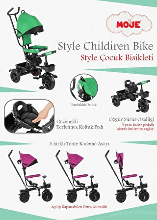 Moje Style 3 Tekerlekli Çocuk Bisikleti Yeşil