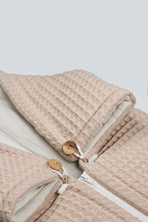 Bistyle Fermuarlı Natural Life Pike Battaniye Boy 70114 Bej