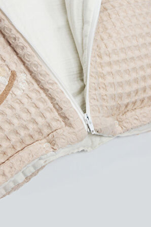 Bistyle Fermuarlı Natural Life Pike Battaniye Boy 70114 Bej