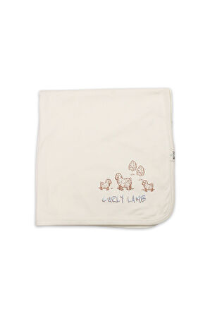 Bistyle Curly Lamb Penye Battaniye 70109 Bej Mavi Ekru