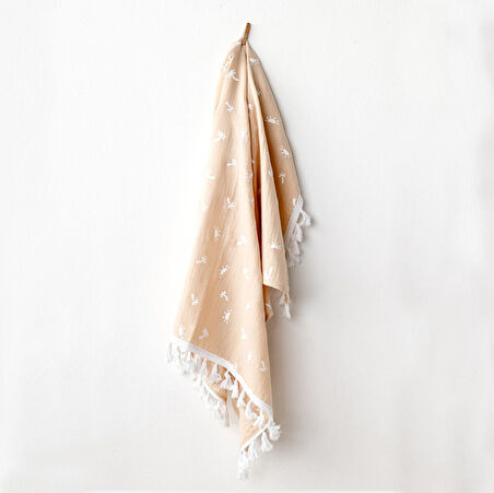 Andywawa AC24514 Müslin Smil All Day 95x85 Bebek Battaniye Beige