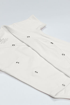 Bistyle Organik Natural Basic Style Kruvaze Yarım Kol Body BS17101 Ekru