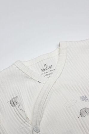 Bistyle Flying Elephant 3'Lü Zıbın Takım 13111 Ekru Gri