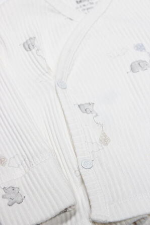 Bistyle Flying Elephant 3'Lü Zıbın Takım 13111 Ekru Gri