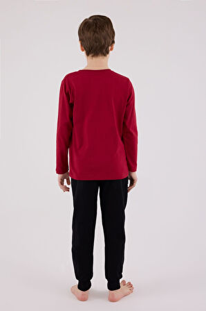 U.S. Polo Assn Uzun Kol Pijama Takım US2203-4 Bordo