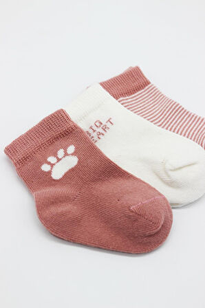 Bistyle 3'Lü Penye Soket Çorap BS10110 Pudra