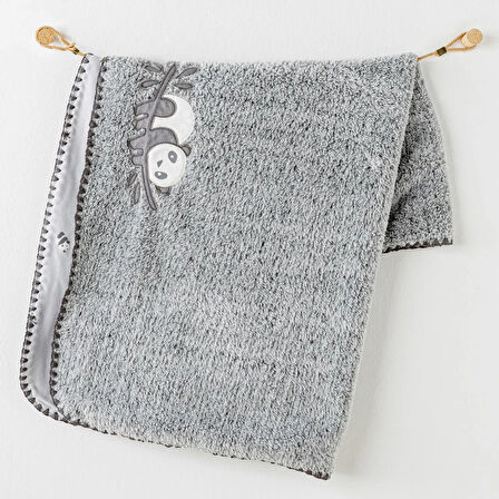 Andywawa AC26033 Keep Smiling Welsoft Battaniye 90x85 Grey