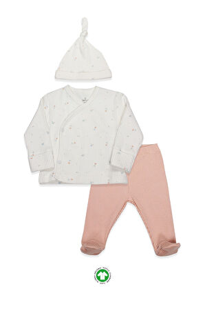 Bistyle Bloom White 3'Lü Zıbın Takım 13112 Ekru Gül Kurusu