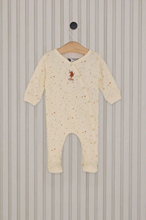 U.S.Polo Kız Bebek Patikli Tulum USB2110 Krem
