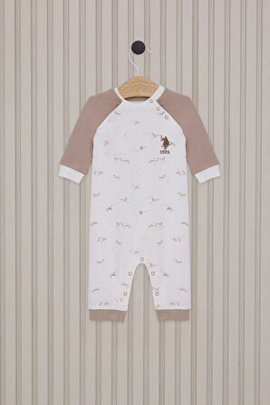 U.S.Polo Erkek Bebek Uzun Kol Patiksiz Tulum USB2020 Krem