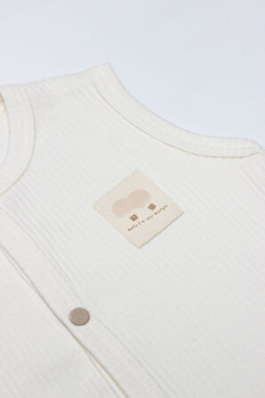 Bistyle Modal Flying Balloons Bebek Yelek BS18110 Ekru