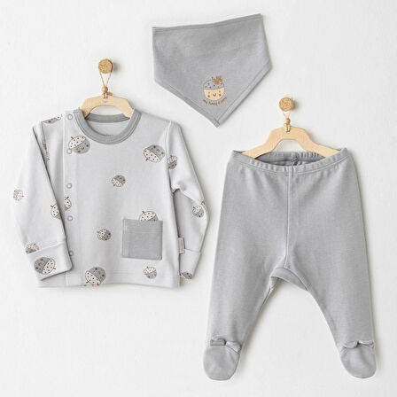 Andywawa AC26103 Hello Autumn 3'lü Zıbın Takım Grey