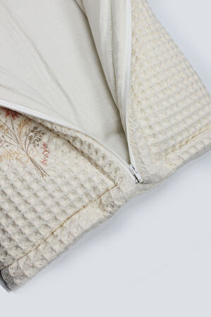 Bistyle Fermuarlı Natural Life Pike Battaniye Girl 70113 Ekru