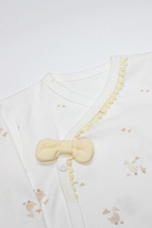 Bistyle 3'lü Zıbın Takım Welcome Baby Duck 13104 Sarı-Ekru